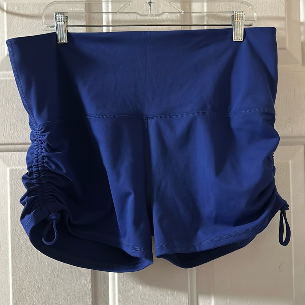 DSG X TWITCH + ALLISON Ultra High Rise Ruched Shorts: BLUE: NWT: 2XL